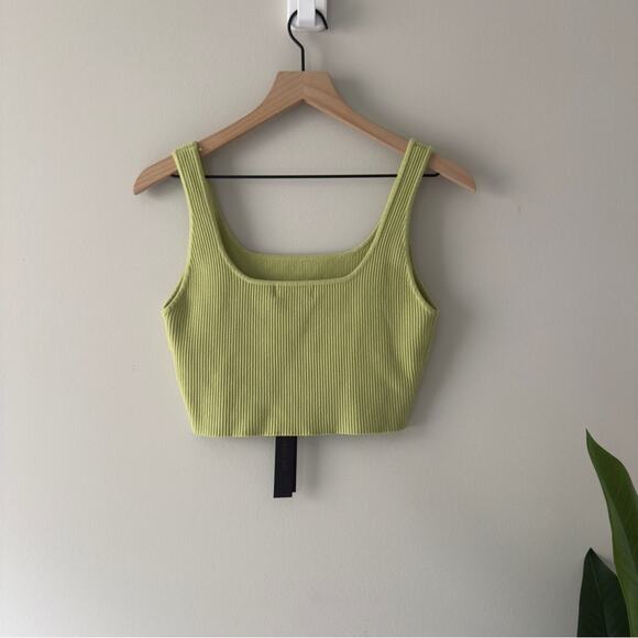 Revolve House of Harlow 1960 Green Fitted Crop Tank Top Ribbed Sleeveless solid - Picture 2 of 9
